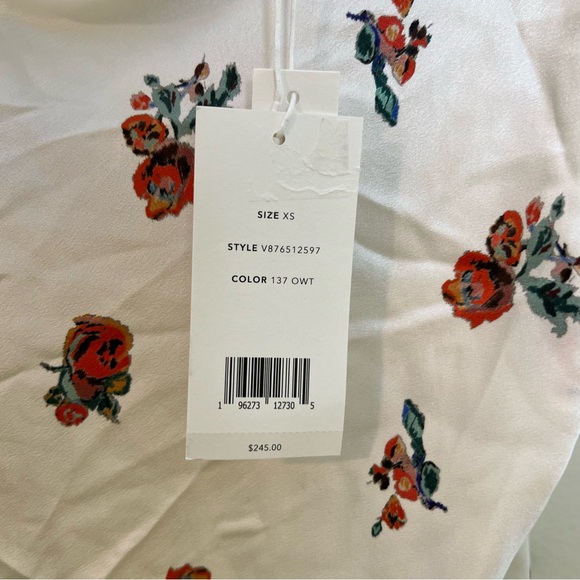 NWT VINCE- Silk Ikat Floral Draped Camisole Career Work White - Picture 7 of 9